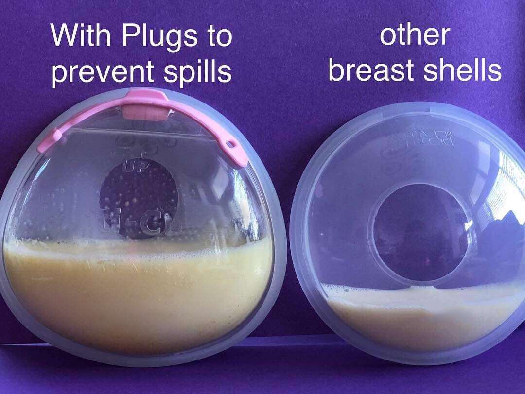 Breast Milk Collector Shells with Stopper - 2 pcs