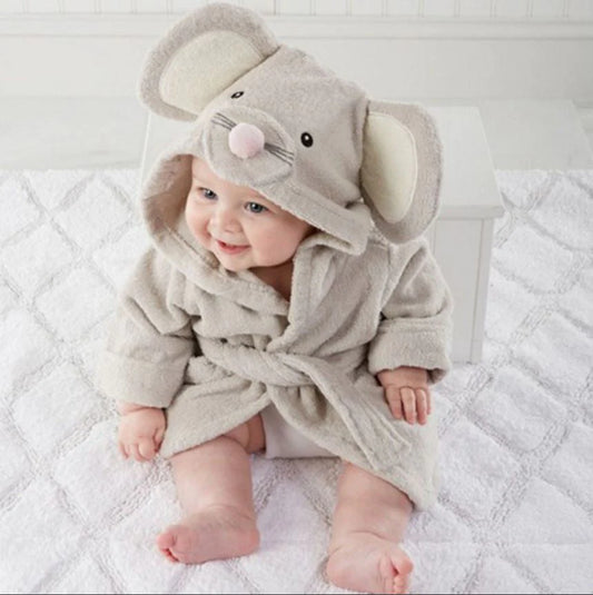 Kids Hooded Animal Bathrobes/Towels - 100% Cotton