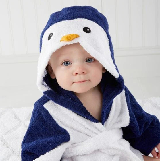 Kids Hooded Animal Bathrobes/Towels - 100% Cotton